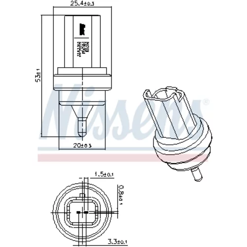 Snímač teploty chladiacej kvapaliny NISSENS 207101 - obr. 5