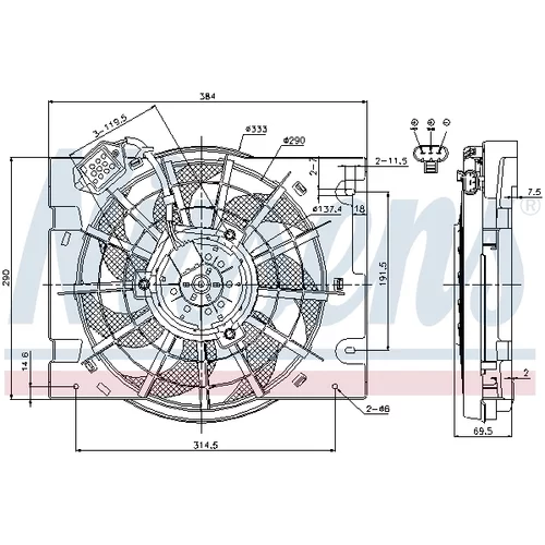 Ventilátor chladenia motora NISSENS 85186 - obr. 5