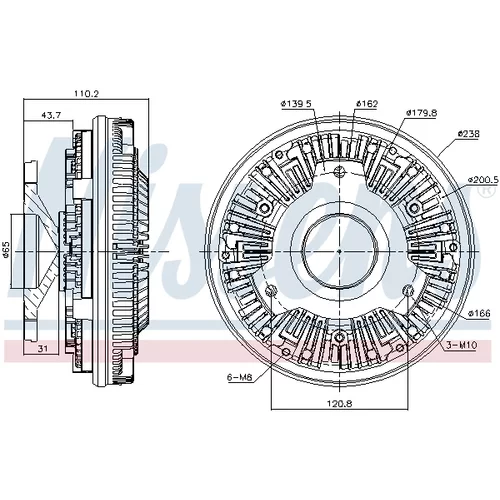 Spojka ventilátora chladenia NISSENS 86153 - obr. 4