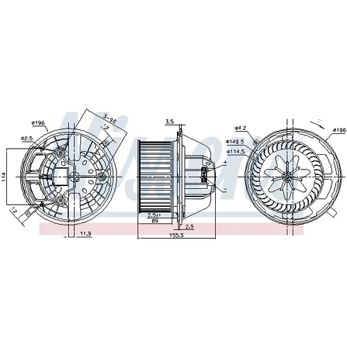 Vnútorný ventilátor NISSENS 87118 - obr. 5