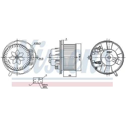 Vnútorný ventilátor NISSENS 87762