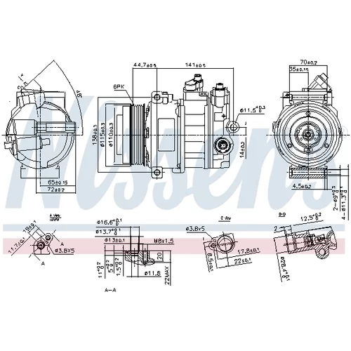Kompresor klimatizácie NISSENS 890304 - obr. 6