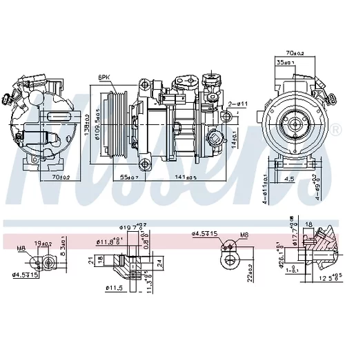 Kompresor klimatizácie 890595 /NISSENS/ - obr. 6