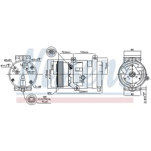 Kompresor klimatizácie NISSENS 89218 - obr. 4