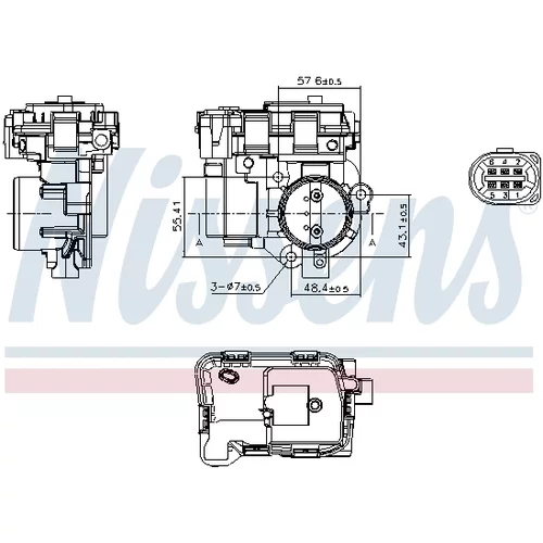 Hrdlo škrtiacej klapky 955082 /NISSENS/ - obr. 6