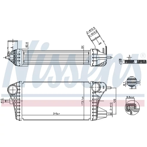 Chladič plniaceho vzduchu NISSENS 961561 - obr. 5