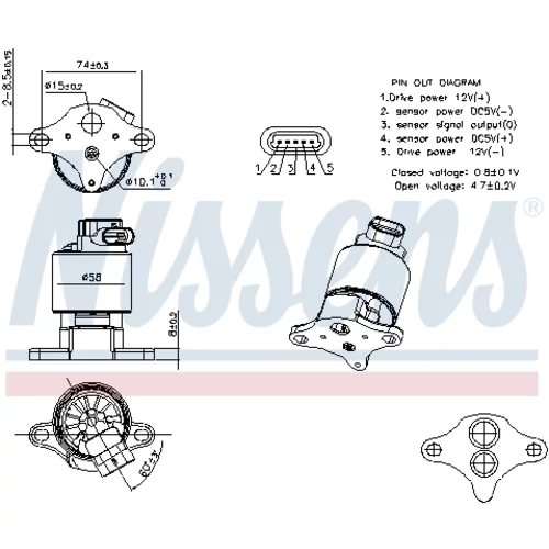 EGR ventil NISSENS 98360