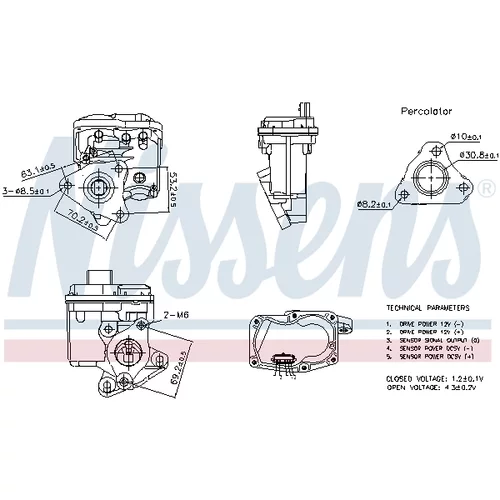 EGR ventil NISSENS 98402