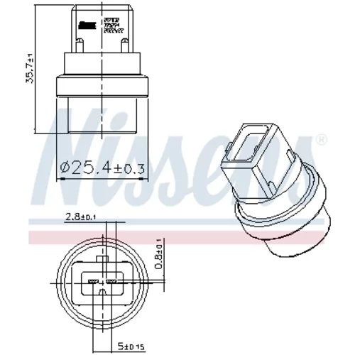 Snímač teploty chladiacej kvapaliny NISSENS 207032 - obr. 5