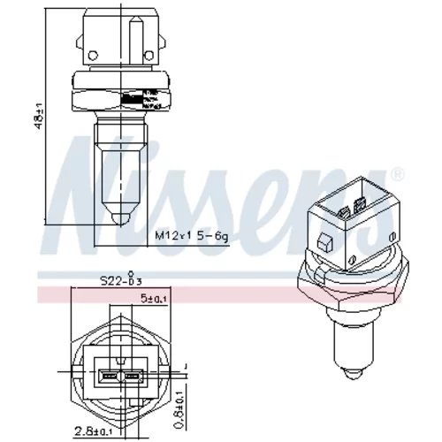 Snímač teploty chladiacej kvapaliny NISSENS 207088 - obr. 5