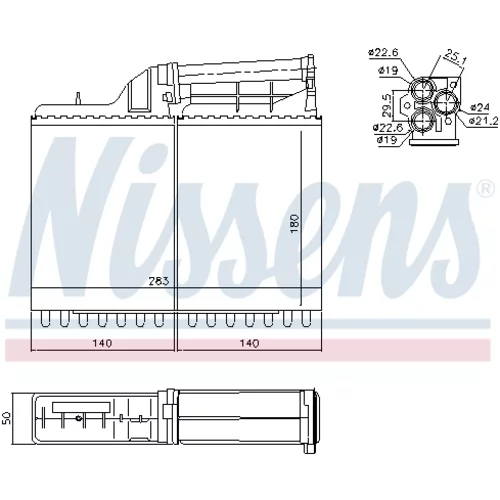 Výmenník tepla vnútorného kúrenia 70502 /NISSENS/ - obr. 5