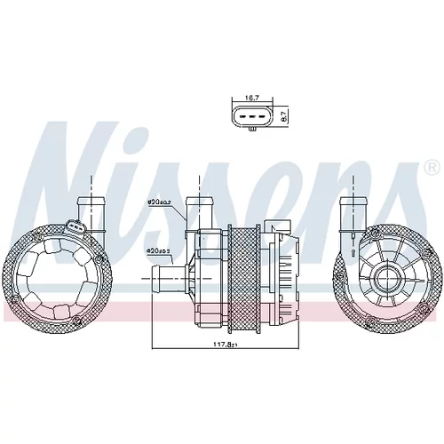 Vodné čerpadlo, chladenie motora NISSENS 831350