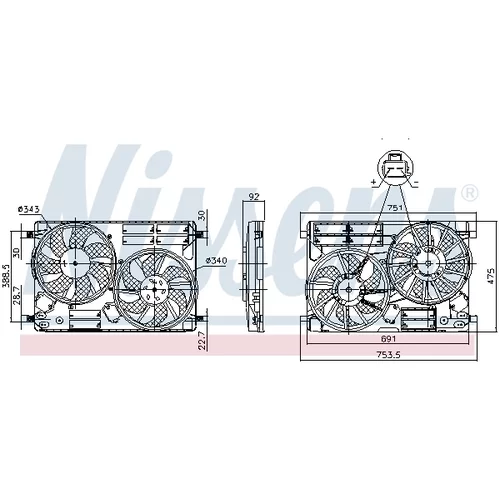 Ventilátor chladenia motora NISSENS 850096