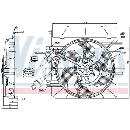 Ventilátor chladenia motora NISSENS 85307 - obr. 6