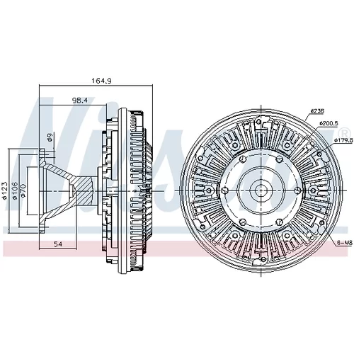 Spojka ventilátora chladenia NISSENS 86107 - obr. 5