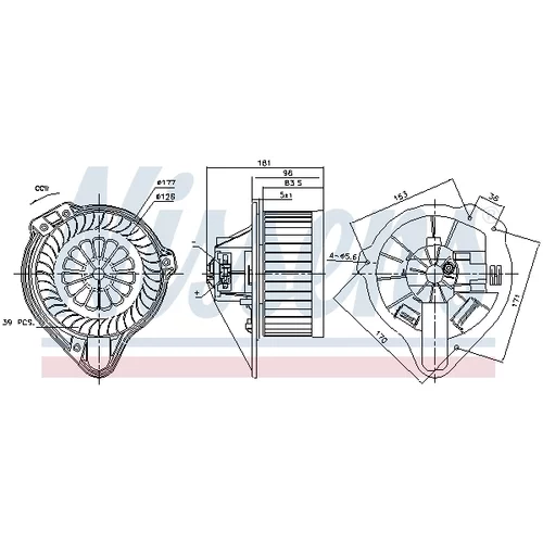 Vnútorný ventilátor NISSENS 87170 - obr. 5