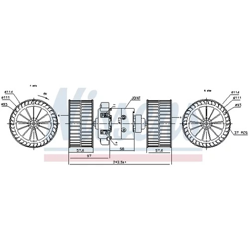 Vnútorný ventilátor NISSENS 87191 - obr. 5