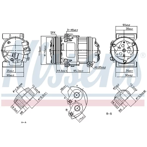 Kompresor klimatizácie NISSENS 890055 - obr. 5