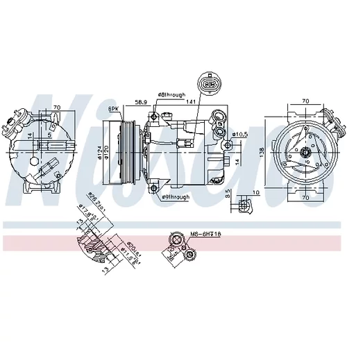 Kompresor klimatizácie NISSENS 89343 - obr. 4