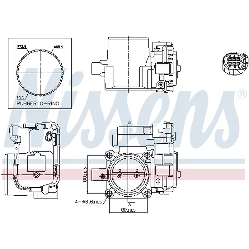 Hrdlo škrtiacej klapky NISSENS 955054 - obr. 6