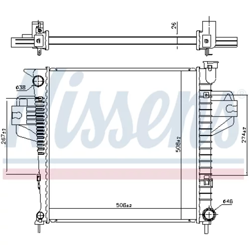 Chladič motora NISSENS 606555 - obr. 4