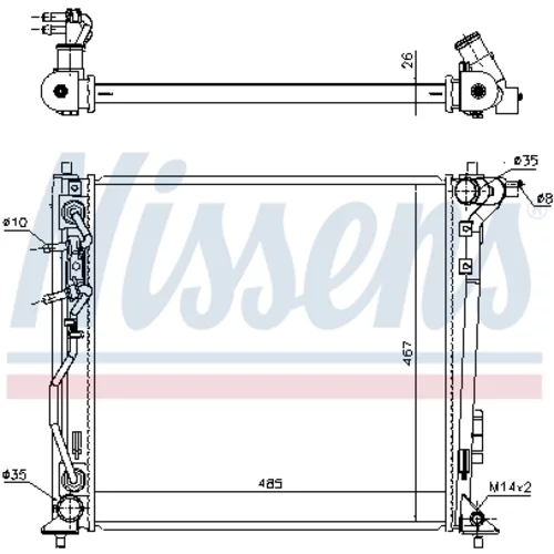 Chladič motora NISSENS 606606 - obr. 5