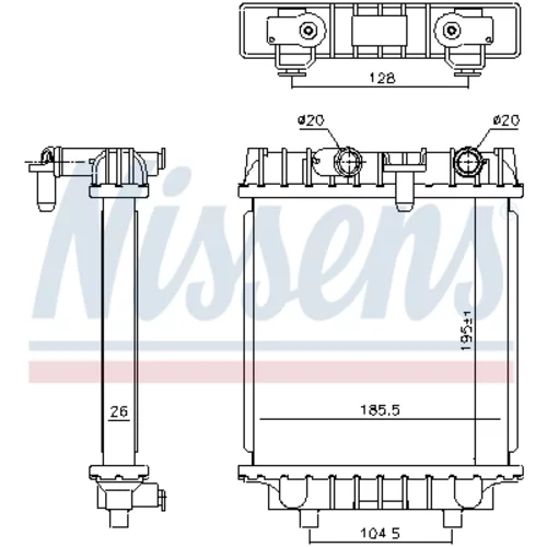 Chladič motora NISSENS 606644 - obr. 1