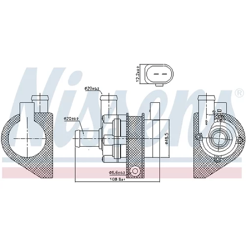 Prídavné vodné čerpadlo (okruh chladiacej vody) NISSENS 831069 - obr. 5