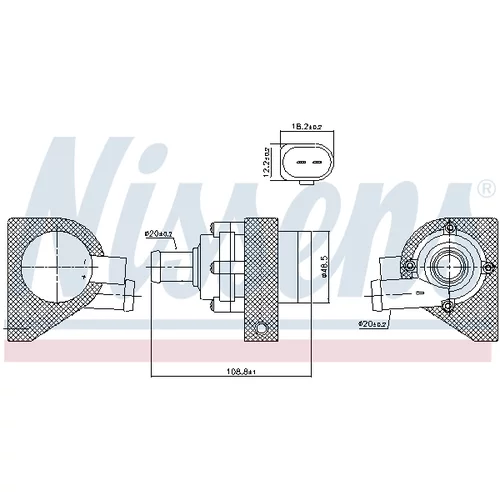 Prídavné vodné čerpadlo (okruh chladiacej vody) NISSENS 832110