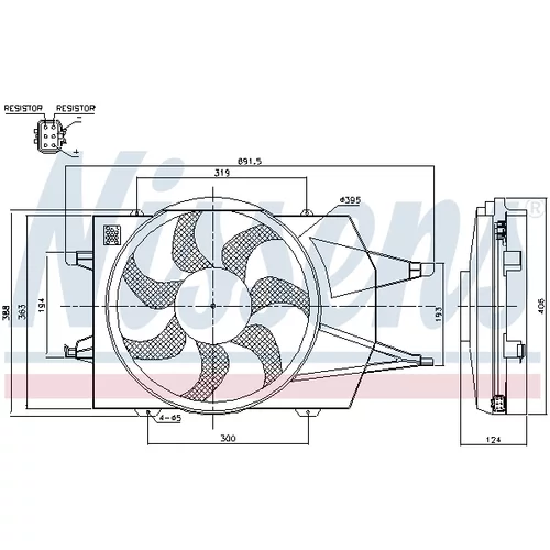 Ventilátor chladenia motora NISSENS 85342 - obr. 5