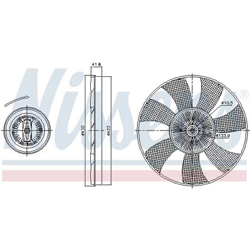 Spojka ventilátora chladenia NISSENS 86221 - obr. 4