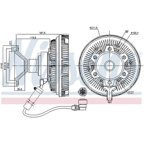 Spojka ventilátora chladenia NISSENS 86238 - obr. 5