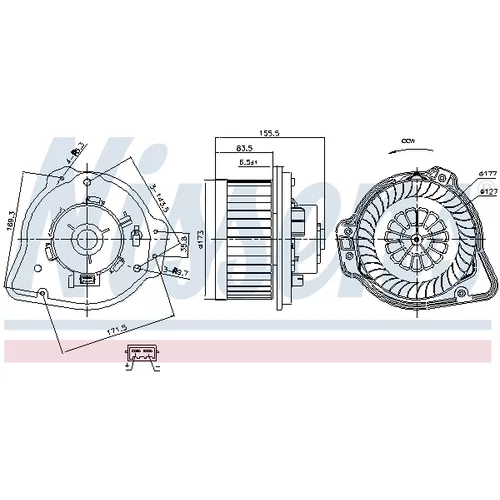 Vnútorný ventilátor NISSENS 87020 - obr. 5