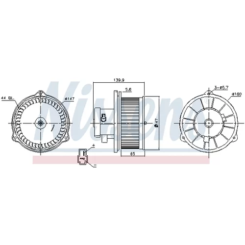 Vnútorný ventilátor NISSENS 87160 - obr. 5