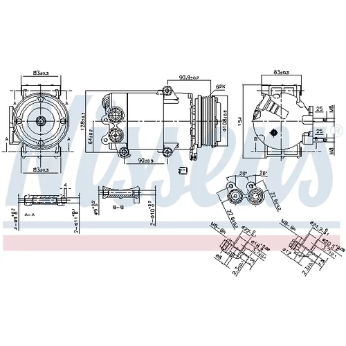 Kompresor klimatizácie NISSENS 890216 - obr. 7