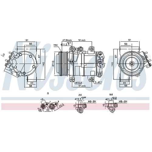 Kompresor klimatizácie NISSENS 890874 - obr. 5