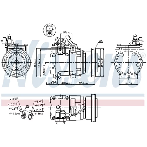 Kompresor klimatizácie NISSENS 89264 - obr. 4