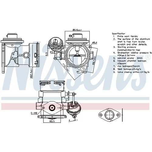 EGR ventil 98268 /NISSENS/ - obr. 6