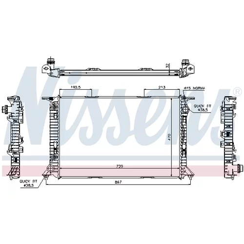 Chladič motora NISSENS 60322 - obr. 1