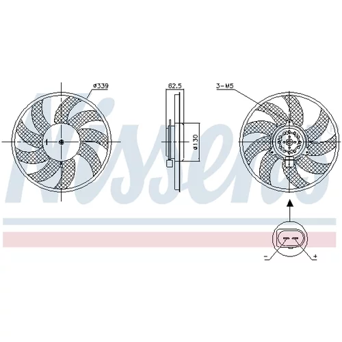 Ventilátor chladenia motora 850105 /NISSENS/