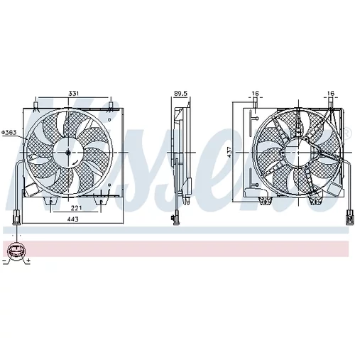 Ventilátor chladenia motora NISSENS 850125 - obr. 5