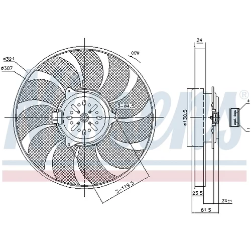 Ventilátor chladenia motora NISSENS 85786 - obr. 5