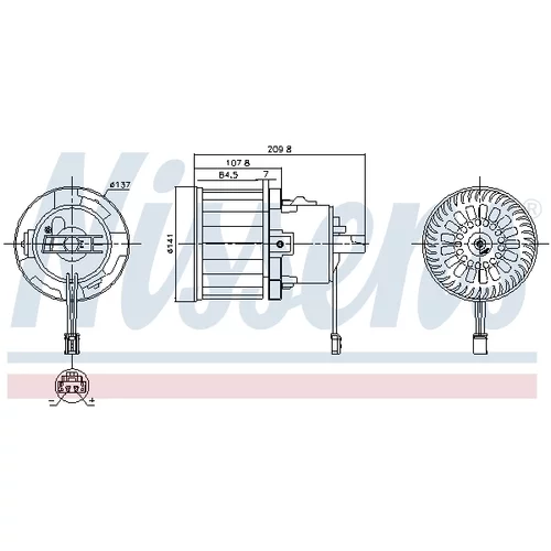 Vnútorný ventilátor NISSENS 87610