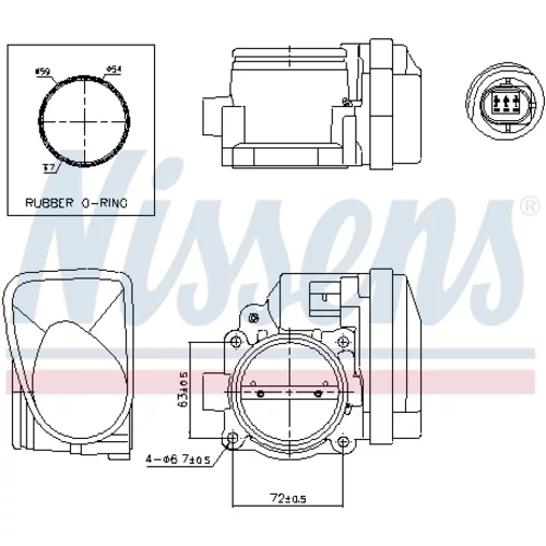 Hrdlo škrtiacej klapky 955113 /NISSENS/ - obr. 4