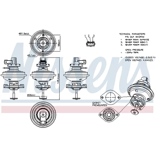 EGR ventil NISSENS 98208