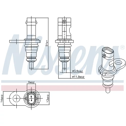 Snímač teploty chladiacej kvapaliny NISSENS 207067