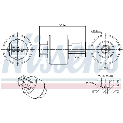 Tlakový spínač klimatizácie NISSENS 301019 - obr. 5