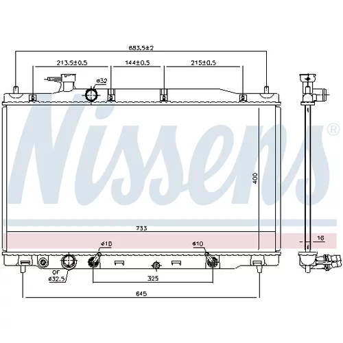 Chladič motora NISSENS 681405 - obr. 5