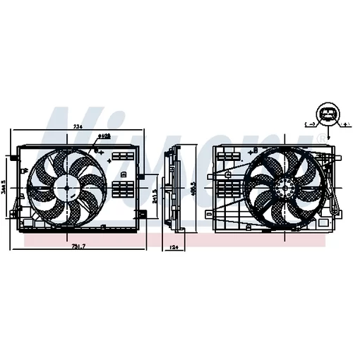 Ventilátor chladenia motora NISSENS 850007 - obr. 6