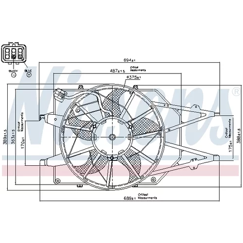 Ventilátor chladenia motora NISSENS 85216 - obr. 5